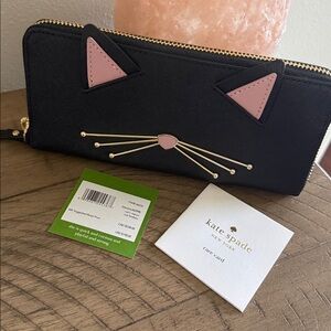 Kate Spade Black Cat Wallet NWT